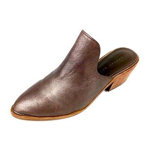 Mercer Edit Womans Bronze Leather Mules Size 7